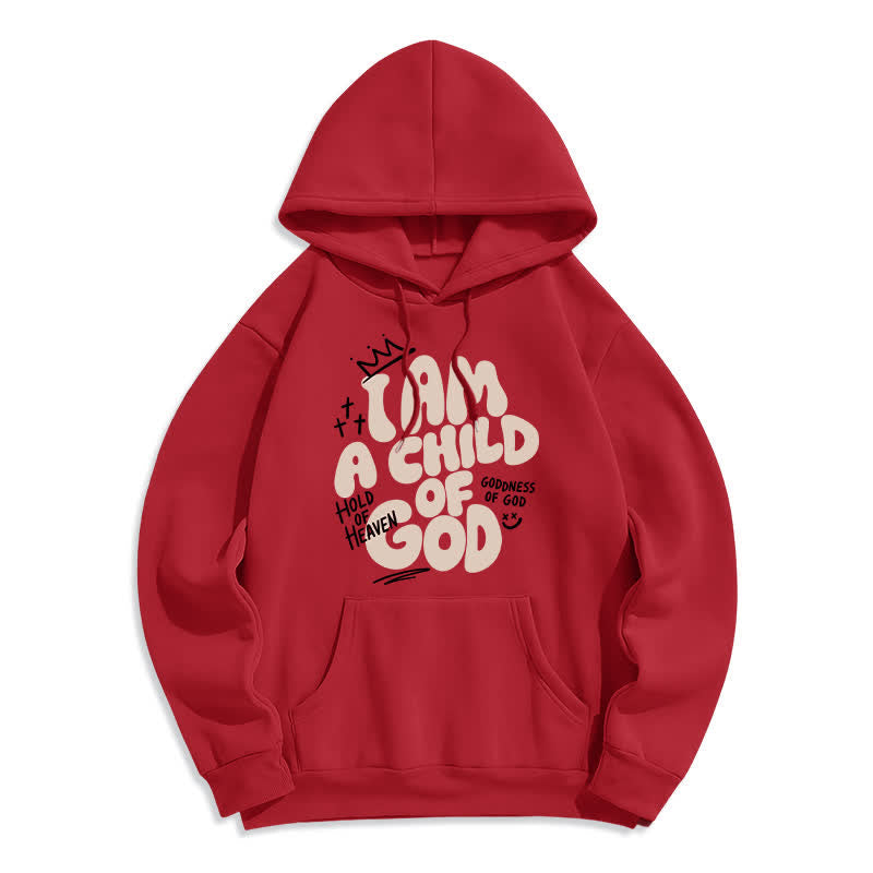 Christianartworkshop Child Of God Graffiti Oversized Fleece Lined Pullover Hoodie - Red - 2XL - image 7