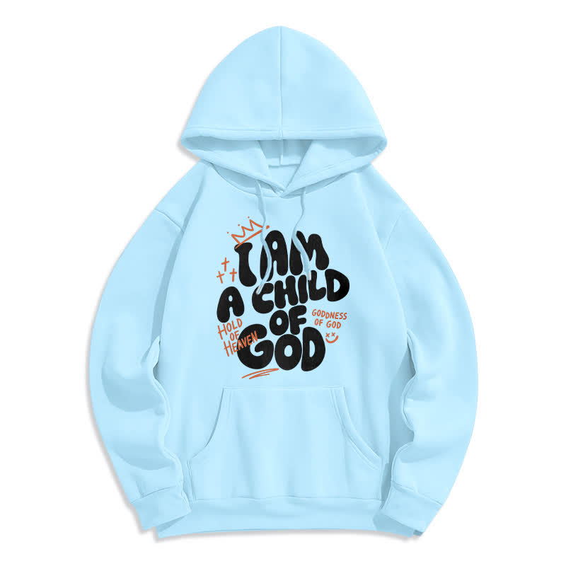Christianartworkshop Child Of God Graffiti Oversized Fleece Lined Pullover Hoodie - Blue - 2XL - image 4