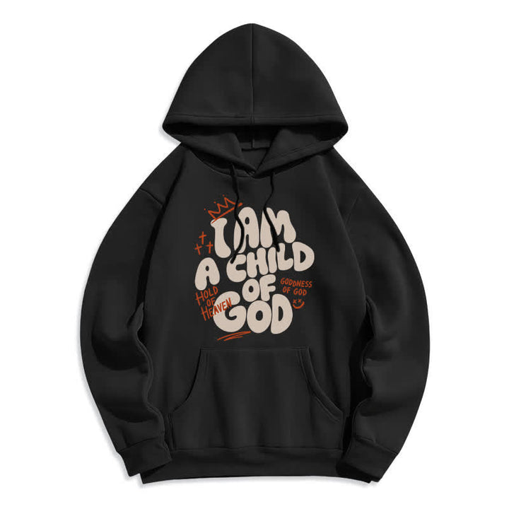 Christianartworkshop Child Of God Graffiti Oversized Fleece Lined Pullover Hoodie - Black - 2XL - image 5