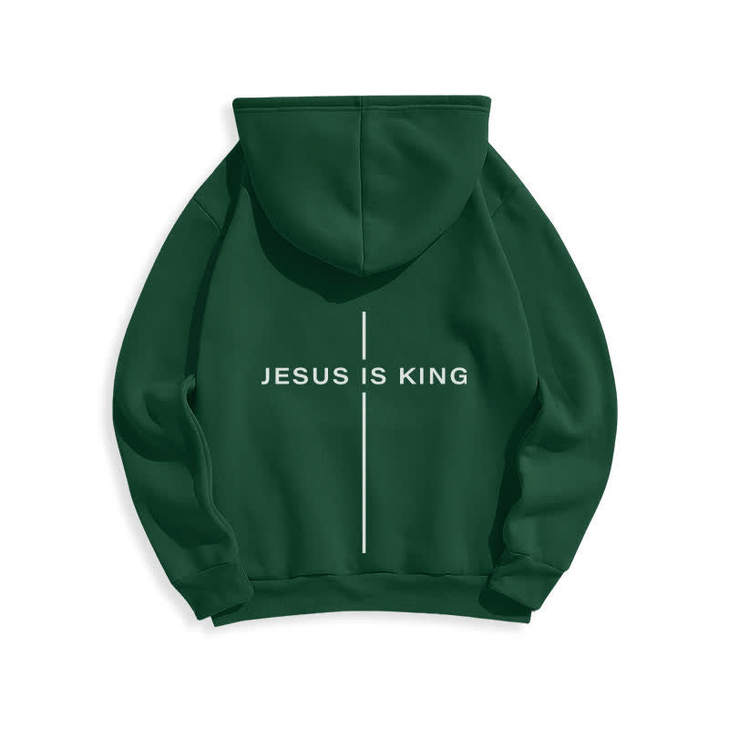 Christianartworkshop Jesus Is King Streetwear Fleece Lined Pullover Hoodie - image 13