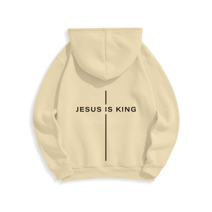 Christianartworkshop Jesus Is King Streetwear Fleece Lined Pullover Hoodie - image 7