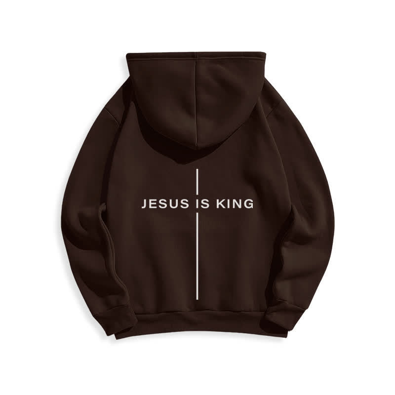 Christianartworkshop Jesus Is King Streetwear Fleece Lined Pullover Hoodie - image 19