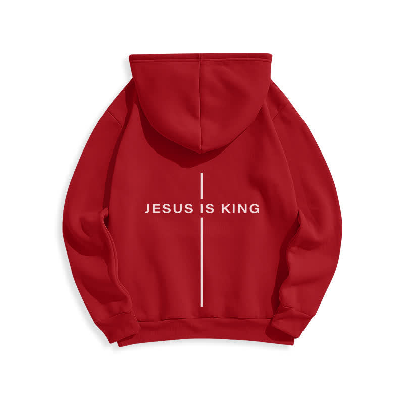 Christianartworkshop Jesus Is King Streetwear Fleece Lined Pullover Hoodie - image 22