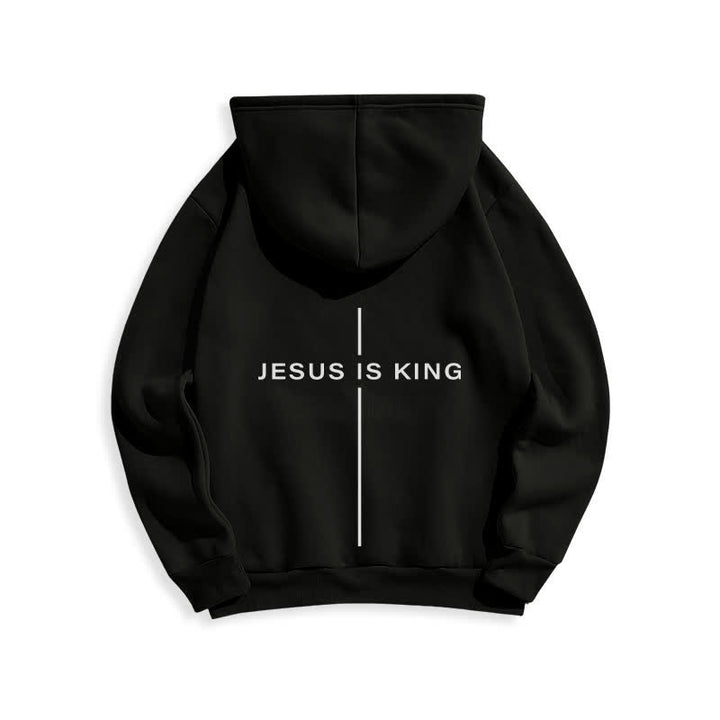 Christianartworkshop Jesus Is King Streetwear Fleece Lined Pullover Hoodie - image 10