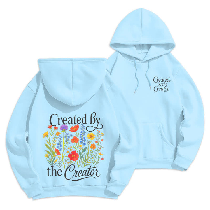 Christianartworkshop Created By The Creator Floral Back Print Pullover Hoodie - Blue - 2XL - image 3
