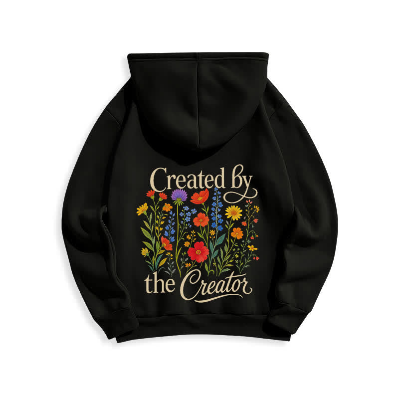 Christianartworkshop Created By The Creator Floral Back Print Pullover Hoodie - image 7