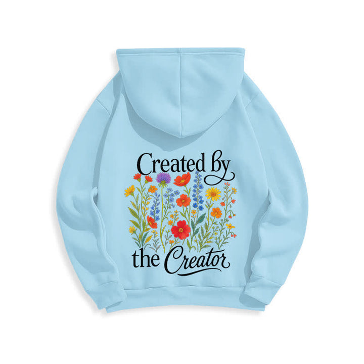 Christianartworkshop Created By The Creator Floral Back Print Pullover Hoodie - image 4