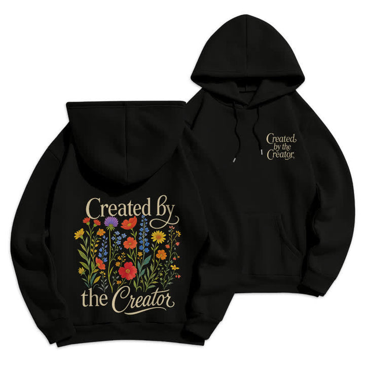 Christianartworkshop Created By The Creator Floral Back Print Pullover Hoodie - Black - 2XL - image 6
