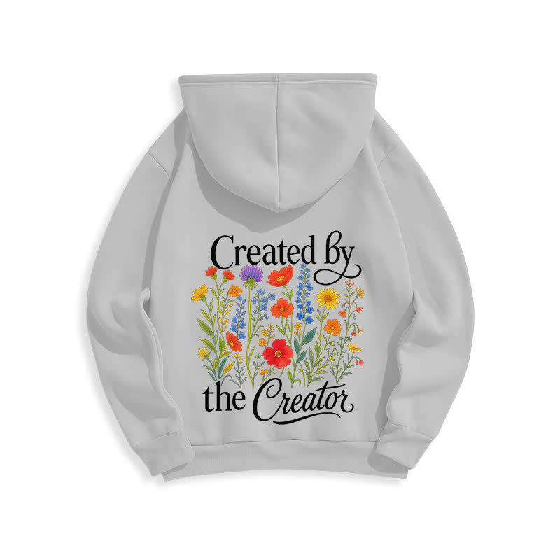 Christianartworkshop Created By The Creator Floral Back Print Pullover Hoodie - image 10