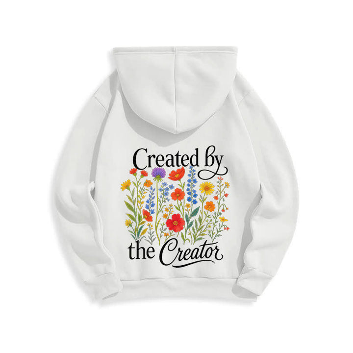 Christianartworkshop Created By The Creator Floral Back Print Pullover Hoodie - image 1