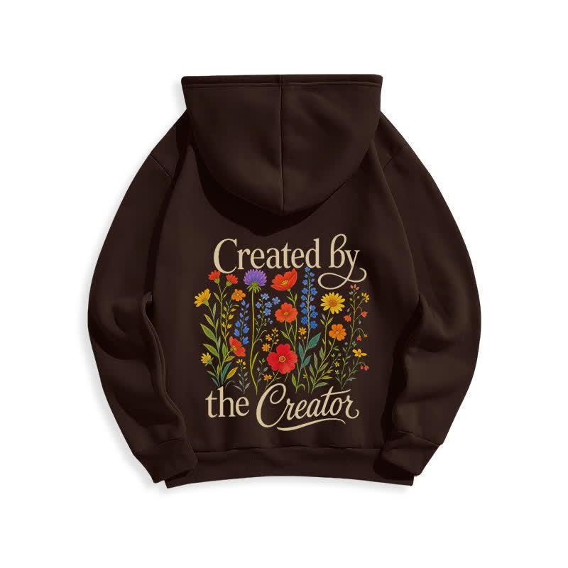 Christianartworkshop Created By The Creator Floral Back Print Pullover Hoodie - image 13