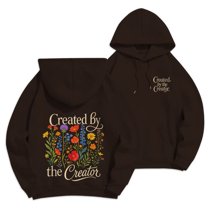 Christianartworkshop Created By The Creator Floral Back Print Pullover Hoodie - Brown - 2XL - image 12