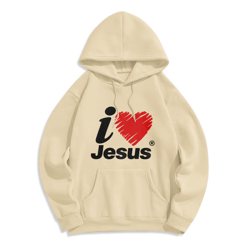 Christianartworkshop Jesus Heart Graffiti Fleece Lined Pullover Hoodie - Beige - 2XL - image 7