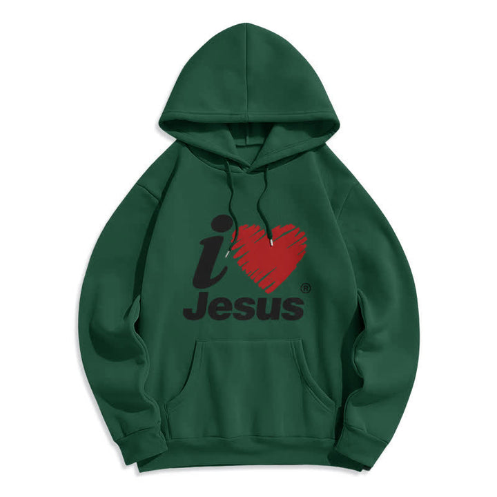 Christianartworkshop Jesus Heart Graffiti Fleece Lined Pullover Hoodie - Green - 2XL - image 6