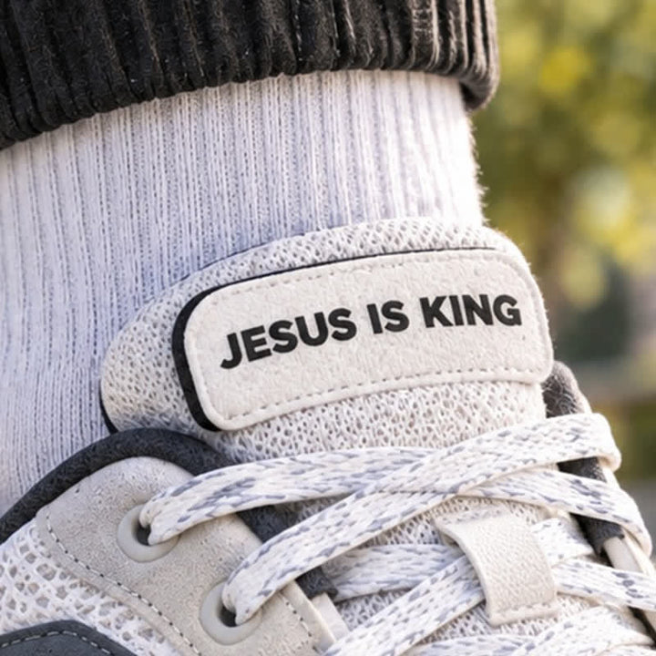 Christianartworkshop Bold Jesus Is King Plastic Shoe Decal: Emblem of Heavenly Royal Sovereignty - image 2