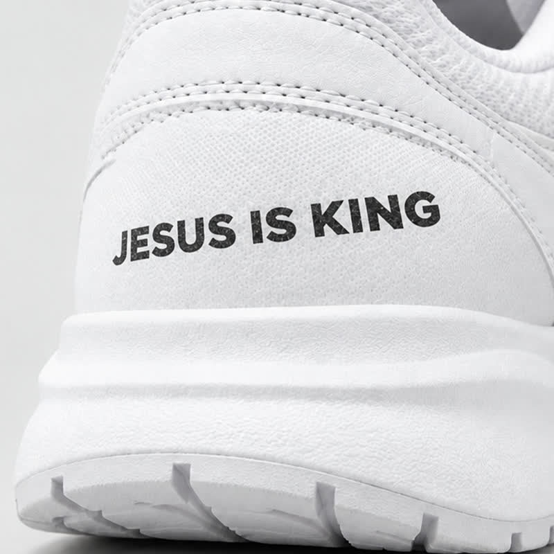 Christianartworkshop Bold Jesus Is King Plastic Shoe Decal: Emblem of Heavenly Royal Sovereignty - image 1