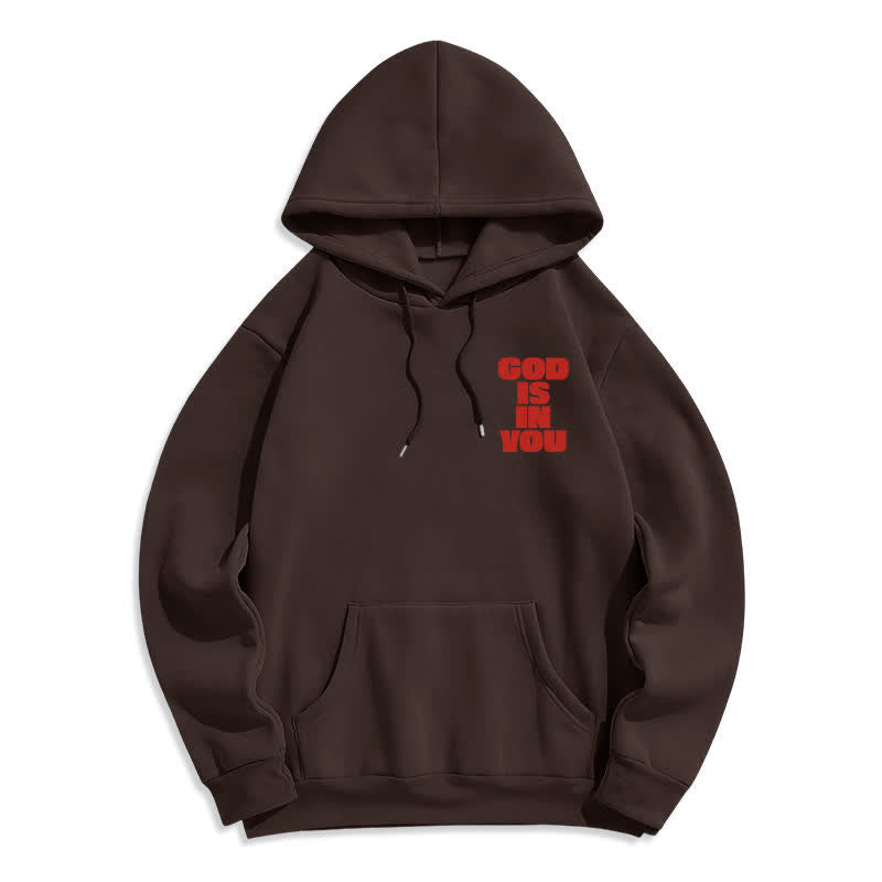 Christianartworkshop God Is In You Red Streetwear Pullover Hoodie - image 11
