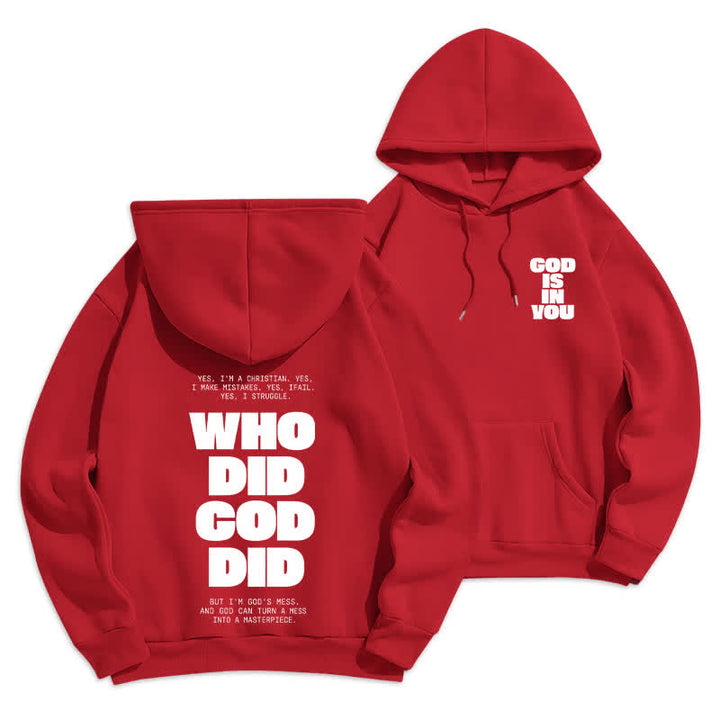 Christianartworkshop God Is In You Red Streetwear Pullover Hoodie - Red - 2XL - image 0