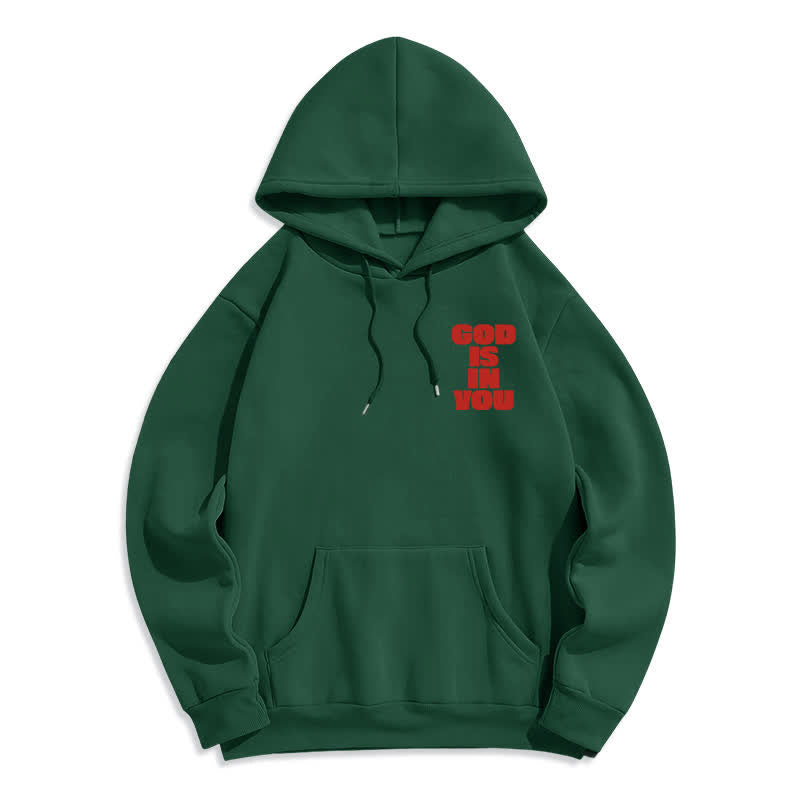 Christianartworkshop God Is In You Red Streetwear Pullover Hoodie - image 23
