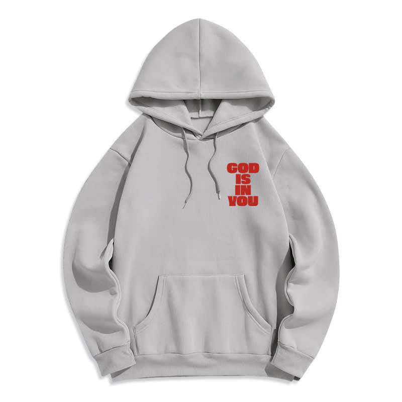 Christianartworkshop God Is In You Red Streetwear Pullover Hoodie - image 14