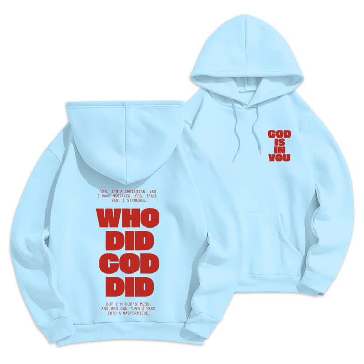 Christianartworkshop God Is In You Red Streetwear Pullover Hoodie - Blue - 2XL - image 15