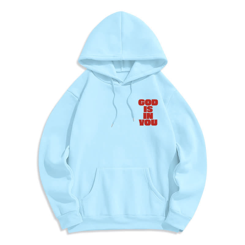 Christianartworkshop God Is In You Red Streetwear Pullover Hoodie - image 17
