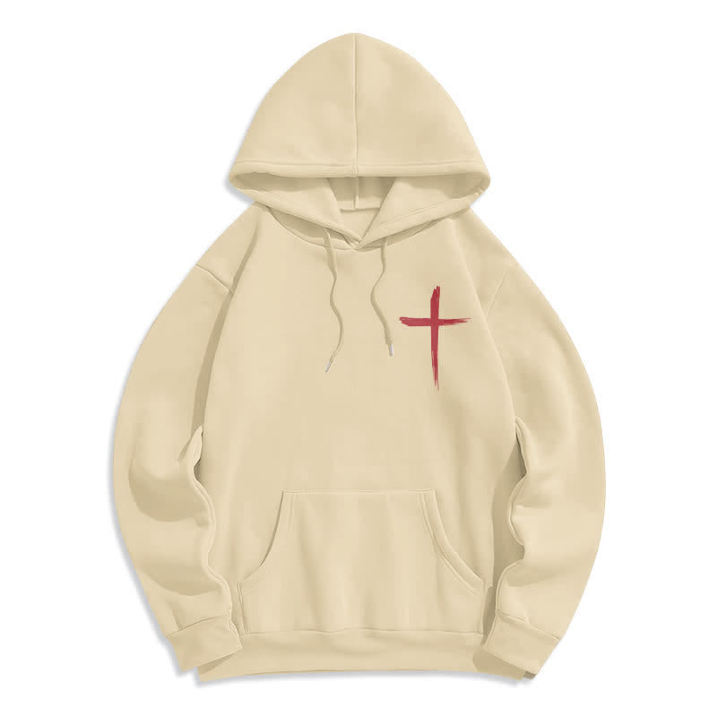 Christianartworkshop Faith Graffiti Red Cross Fleece Lined Pullover Hoodie - image 14
