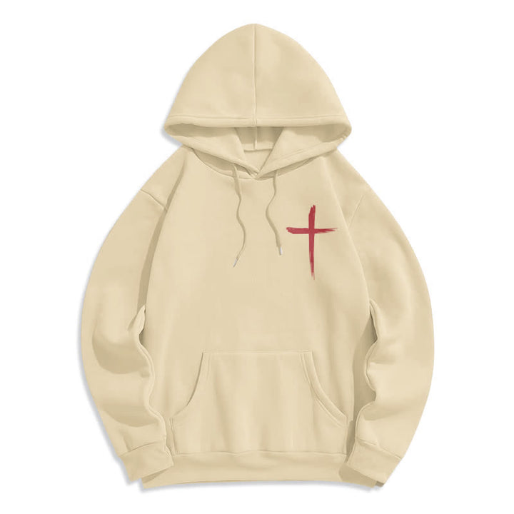 Christianartworkshop Faith Graffiti Red Cross Fleece Lined Pullover Hoodie - image 14