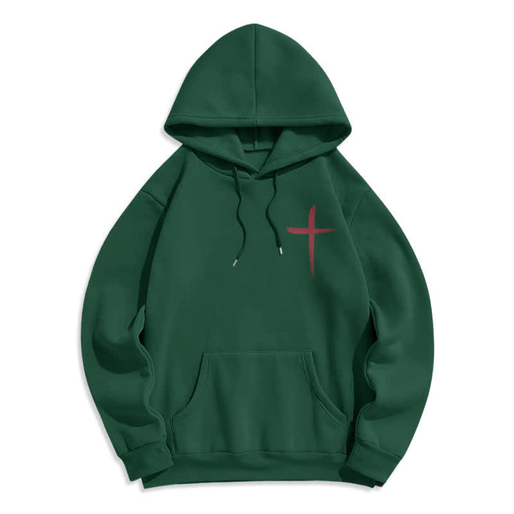 Christianartworkshop Faith Graffiti Red Cross Fleece Lined Pullover Hoodie - image 23