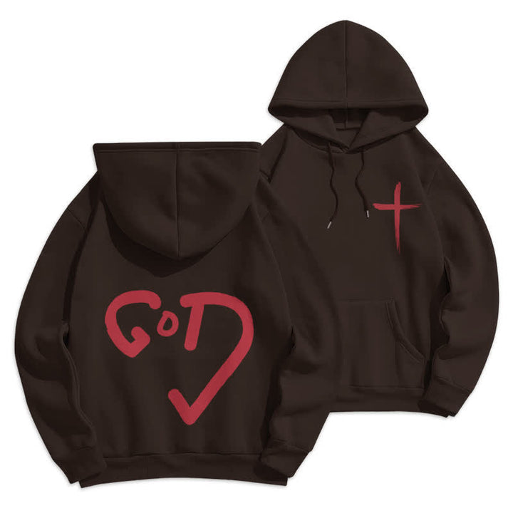 Christianartworkshop Faith Graffiti Red Cross Fleece Lined Pullover Hoodie - image 9