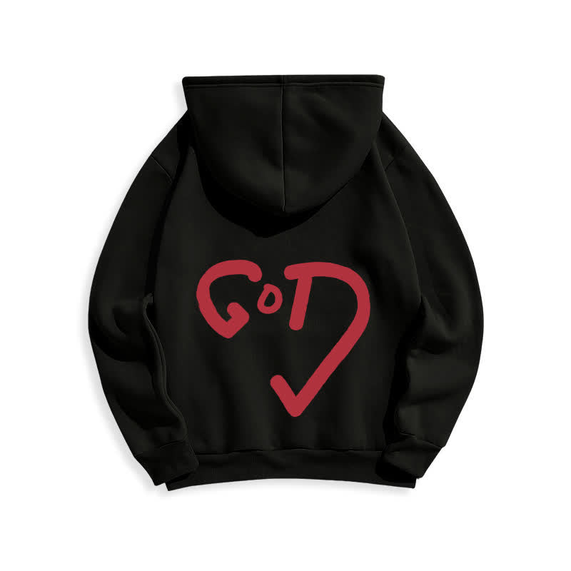 Christianartworkshop Faith Graffiti Red Cross Fleece Lined Pullover Hoodie - image 1
