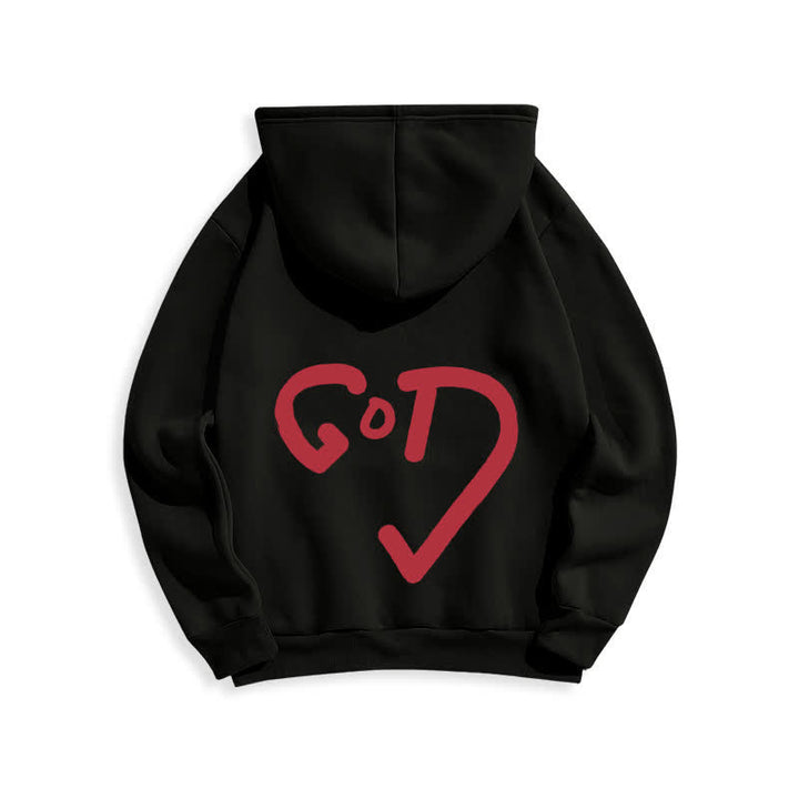Christianartworkshop Faith Graffiti Red Cross Fleece Lined Pullover Hoodie - image 1