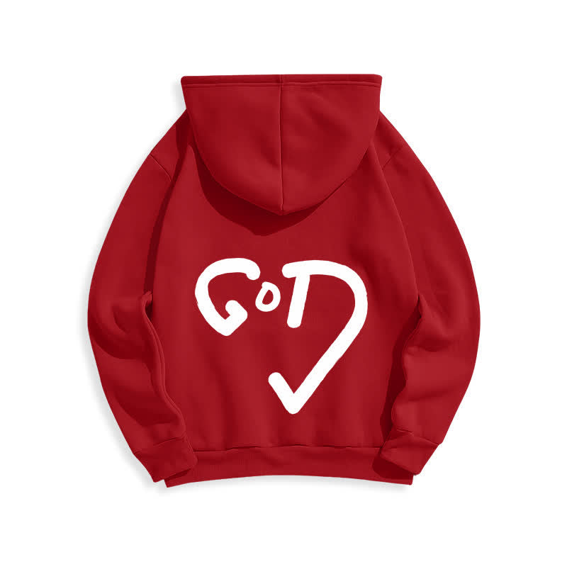 Christianartworkshop Faith Graffiti Red Cross Fleece Lined Pullover Hoodie - image 16