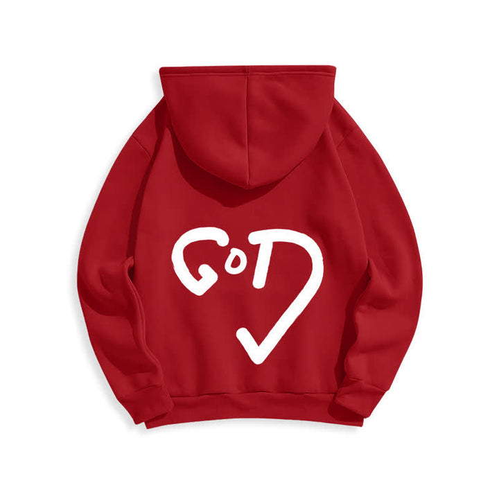Christianartworkshop Faith Graffiti Red Cross Fleece Lined Pullover Hoodie - image 16