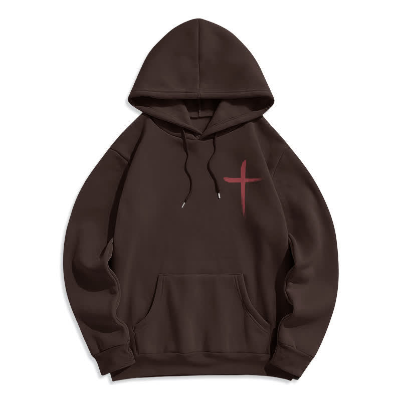 Christianartworkshop Faith Graffiti Red Cross Fleece Lined Pullover Hoodie - image 11