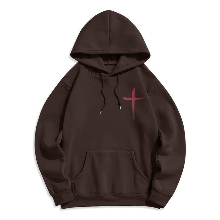 Christianartworkshop Faith Graffiti Red Cross Fleece Lined Pullover Hoodie - image 11
