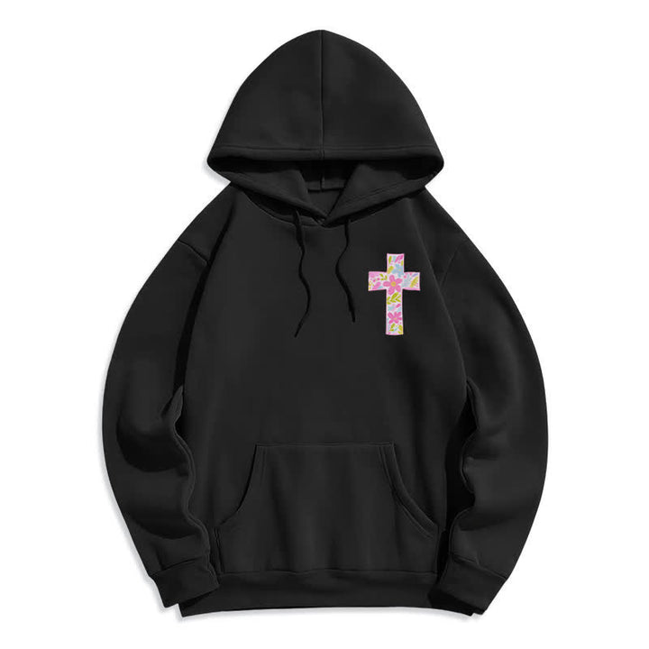 Christianartworkshop With God All Things Are Possible Floral Cross Hoodies - image 2