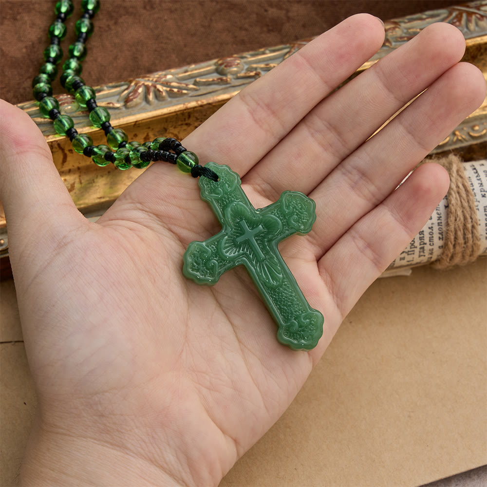 FREE Today: Textured Glass Cross Pendant With Beaded Strand: Emblem of Serene Divine Grace - image 11