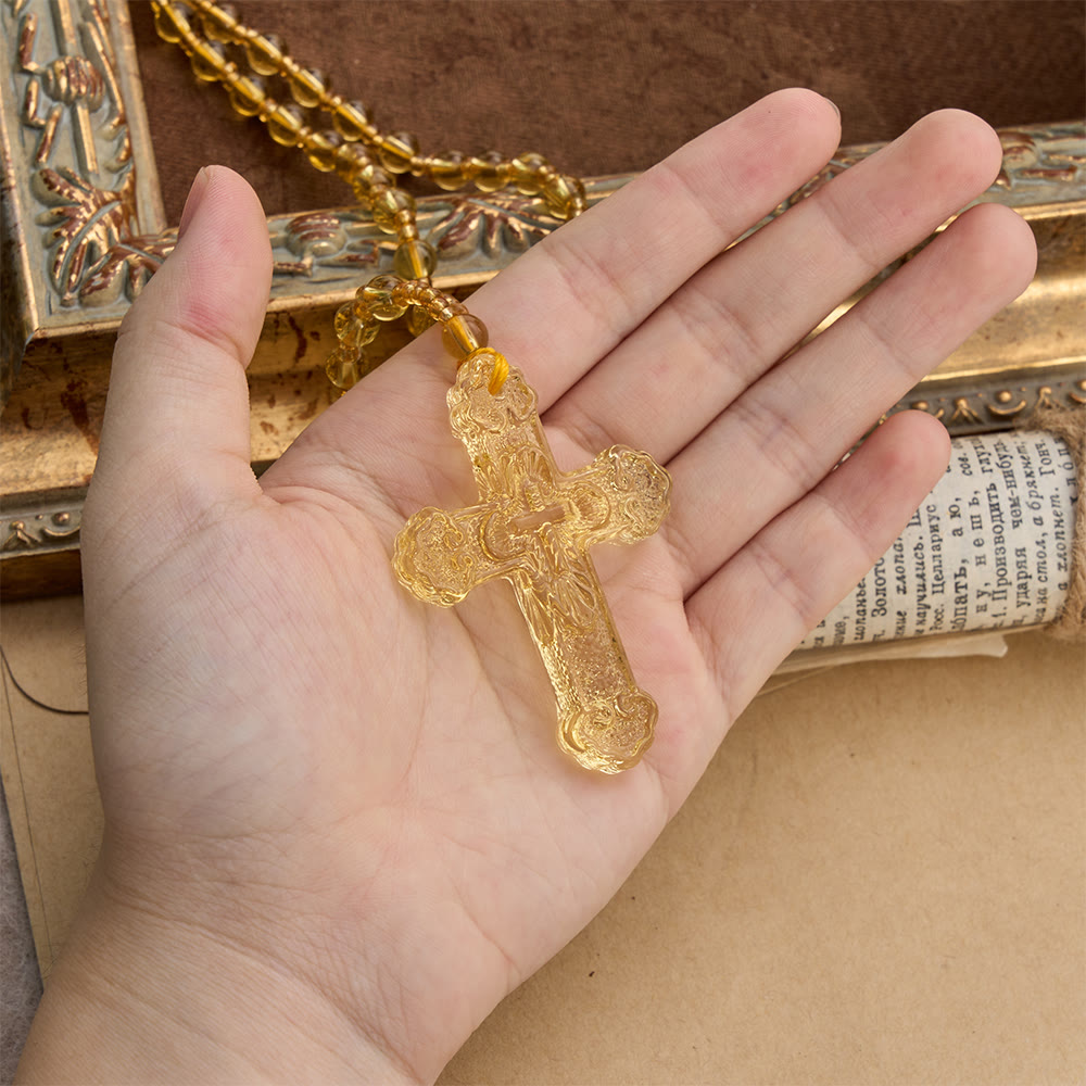 FREE Today: Textured Glass Cross Pendant With Beaded Strand: Emblem of Serene Divine Grace - image 25