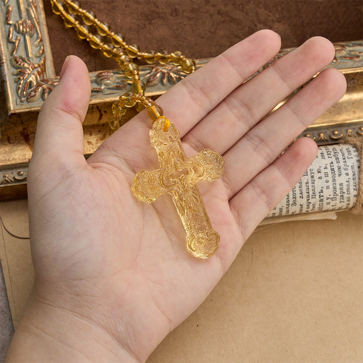 FREE Today: Textured Glass Cross Pendant With Beaded Strand: Emblem of Serene Divine Grace - image 25