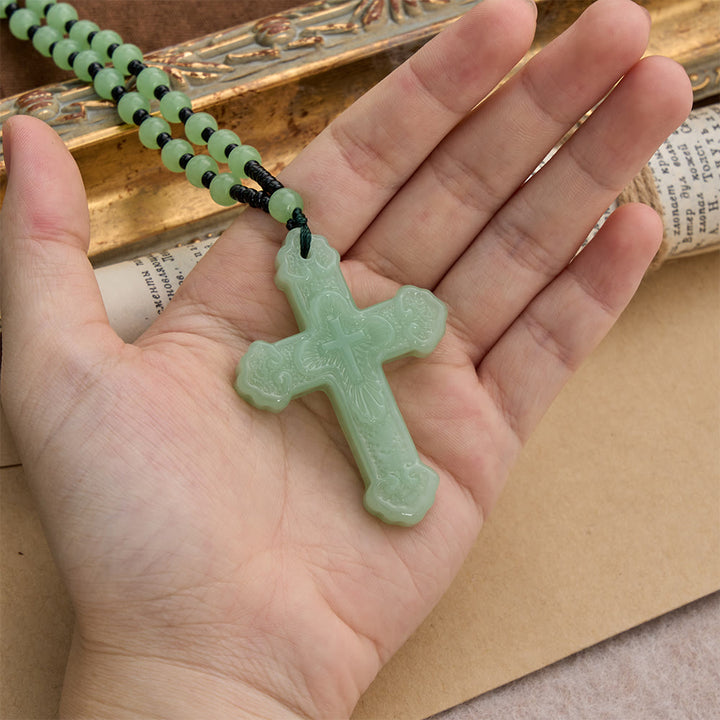 FREE Today: Textured Glass Cross Pendant With Beaded Strand: Emblem of Serene Divine Grace - image 21