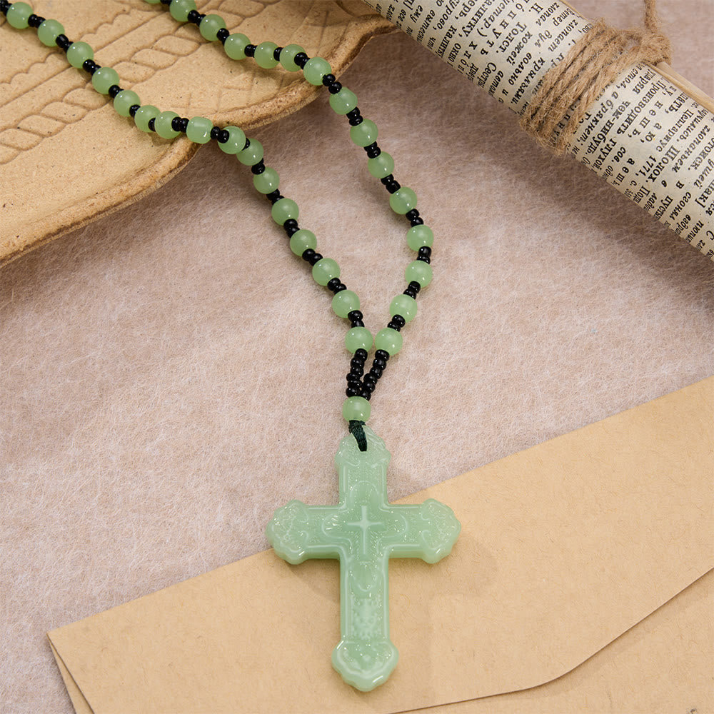 FREE Today: Textured Glass Cross Pendant With Beaded Strand: Emblem of Serene Divine Grace - image 20