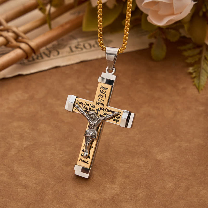 FREE Today: 3D Sculpted Stainless Crucifix Necklace: Symbol of Timeless Divine Promise - Golden - Box Chain - image 5