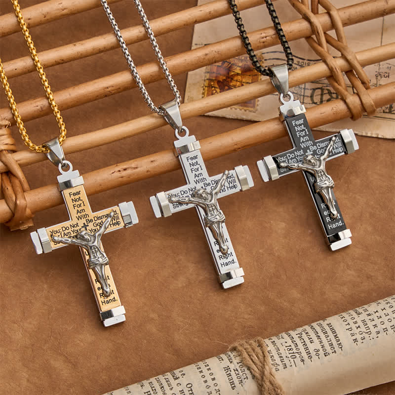FREE Today: 3D Sculpted Stainless Crucifix Necklace: Symbol of Timeless Divine Promise - image 1