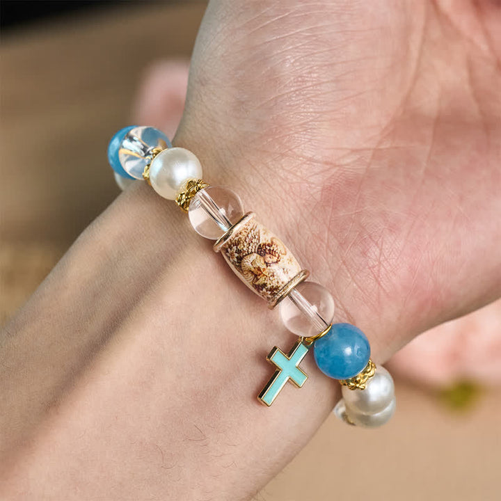 Christianartworkshop Holy Icon Printed Alloy Charm Bead Bracelet: Bearer of Uplifting Sacred Serenity - image 17