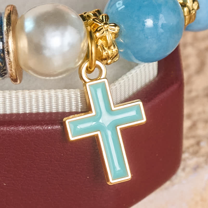Christianartworkshop Holy Icon Printed Alloy Charm Bead Bracelet: Bearer of Uplifting Sacred Serenity - image 10