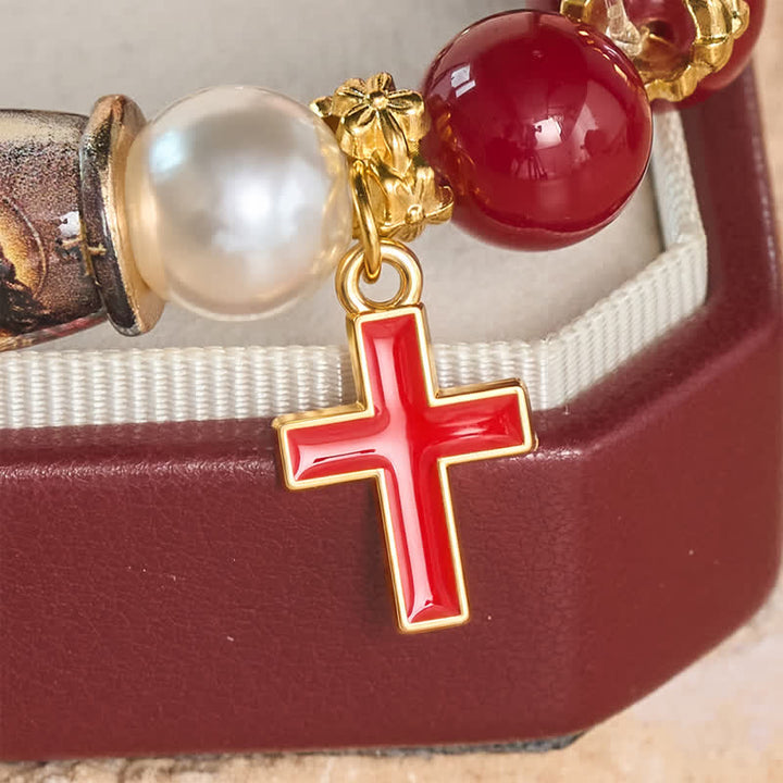 Christianartworkshop Holy Icon Printed Alloy Charm Bead Bracelet: Bearer of Uplifting Sacred Serenity - image 5