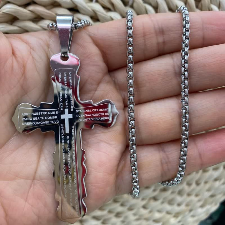 FREE Today: Dual‑Link Choice Spanish Verse Cross Necklace: Symbol of Gentle Celestial Shelter - image 9