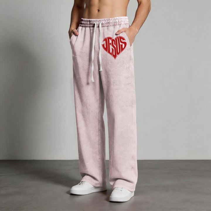 Christianartworkshop Jesus Heart Relaxed Fit Washed Sweatpants - image 20