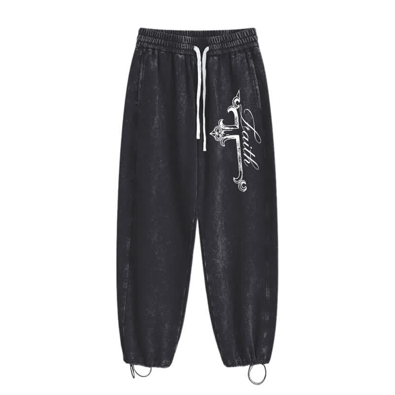 Christianartworkshop Walk By Faith Ornate Cross Washed Sweatpants - image 10